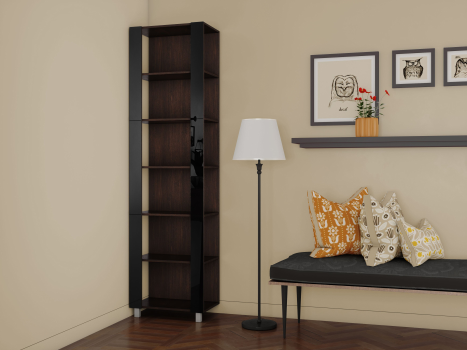 Открытые, Стеллаж модульный Универсальный 35х60х220 Черное стекло