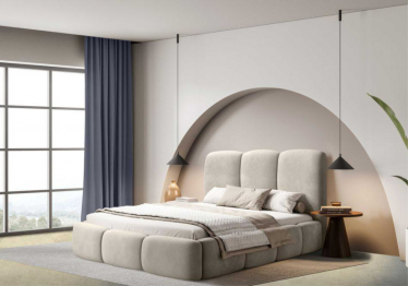 Кровать Ориола в базовых тканях, без подъемного механизма и с основанием, 160х200