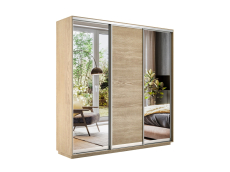 Шкафы-купе 3-х дверные, Шкаф-купе Экспресс Медиум (2 зеркала) трио 2400 x 1800 x 450