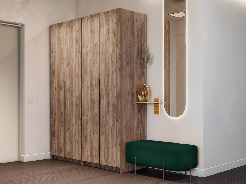 Шкафы распашные, Шкаф складной Е1 Локер ("Гармошка") 162х52.5х220 см, с двумя модулями