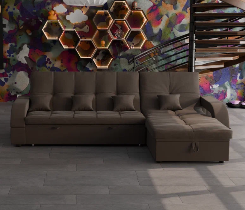 Диваны с ящиком для белья, Модульный диван Майами-2,микровелюр,антивандальная и водостойкая ткань,венеция