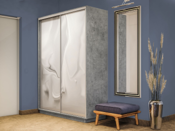 Шкаф-купе Экспресс 2-х дверный Фотопечать Шелк Стекла 160х60х240