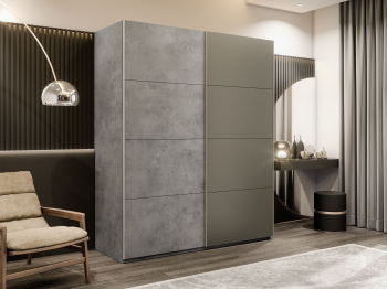 Шкаф-купе Эста 2-х дверный ДСП/Стекла хаки/Доводчик 180х66х240