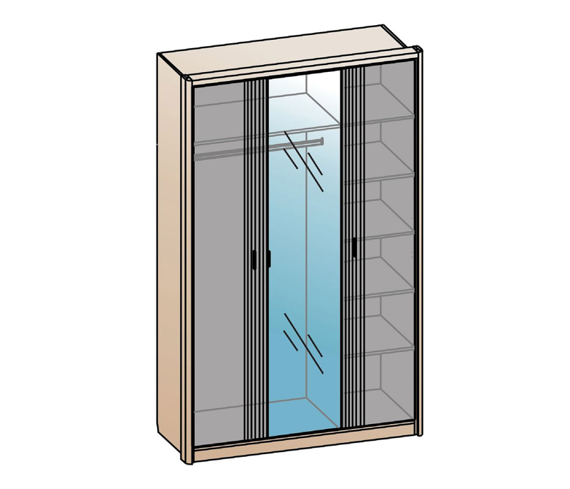 Для одежды, Шкаф Шер ШК-2303, дуб серый/айронвуд серебро