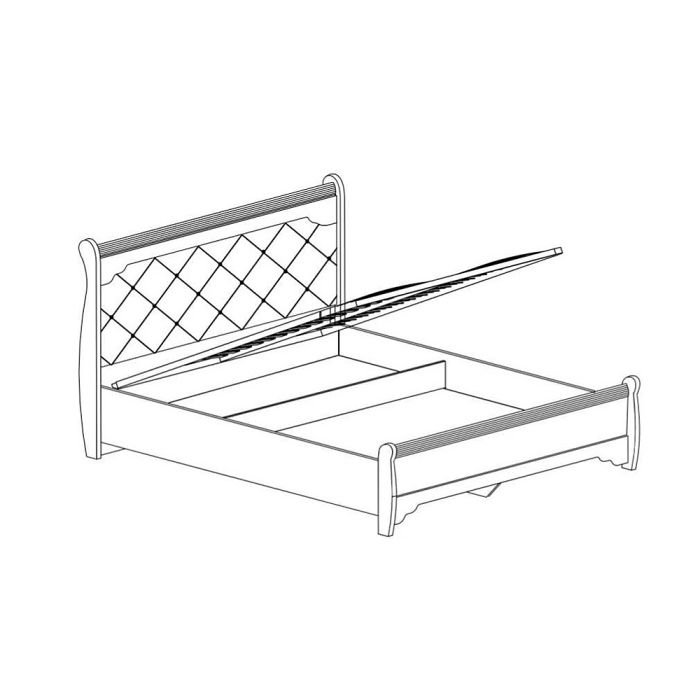 С подъемным механизмом, Кровать Флоренция 658, 1600, с подъемным основанием, дуб оксфорд