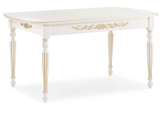 Обеденные столы, Стол деревянный Бевье молочный/золото
