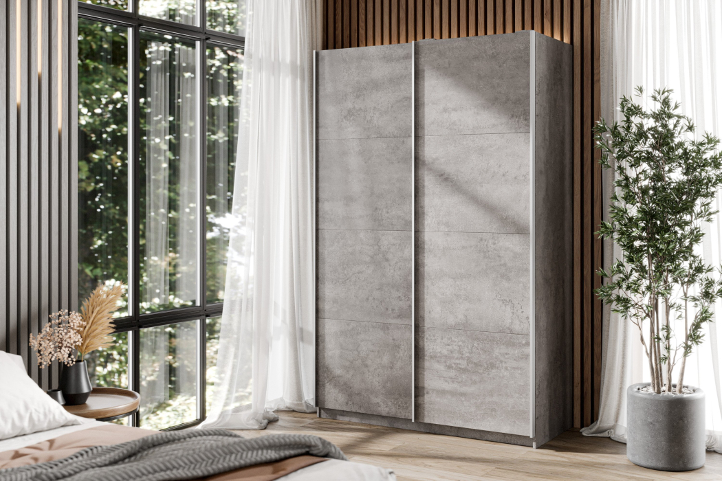 Шкафы-купе 2-х дверные, Шкаф-купе Smart 1424 2х дверный (фасады ЛДСП) профиль серебро