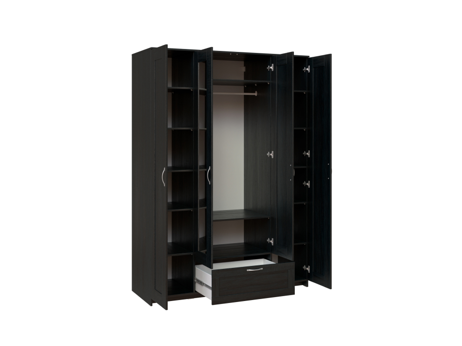 Шкафы распашные, Шкаф 4 двери и 1 ящик СИРИУС 156х59х220 (с 2 зеркалами)