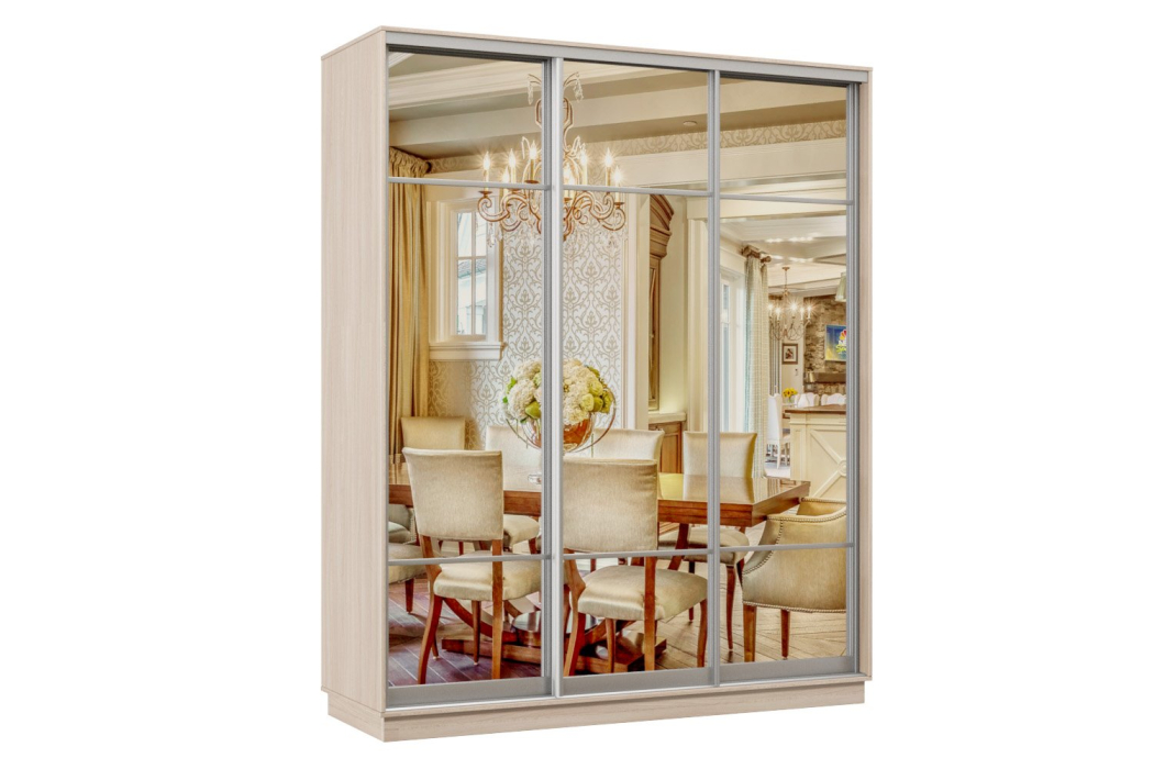 Шкафы-купе 3-х дверные, Шкаф-купе Премьер Лайт 44 (11;11;11) трехдверный