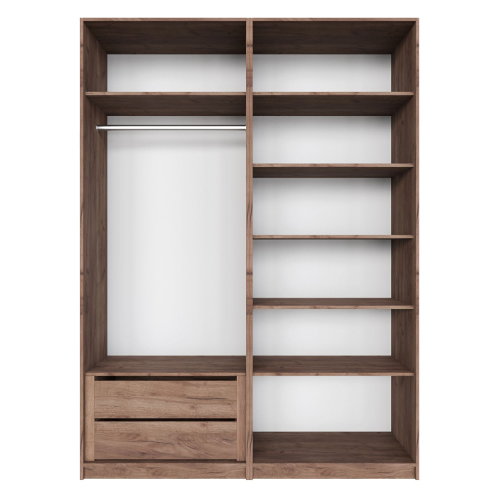 Шкафы распашные, Распашной шкаф Локер 800+800 (Гармошка с системой Push to Move/Правый) с ящиками и полками справа