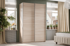 Шкафы-купе 2-х дверные, Шкаф-купе Smart 1422 2х дверный (фасады ЛДСП) профиль серебро