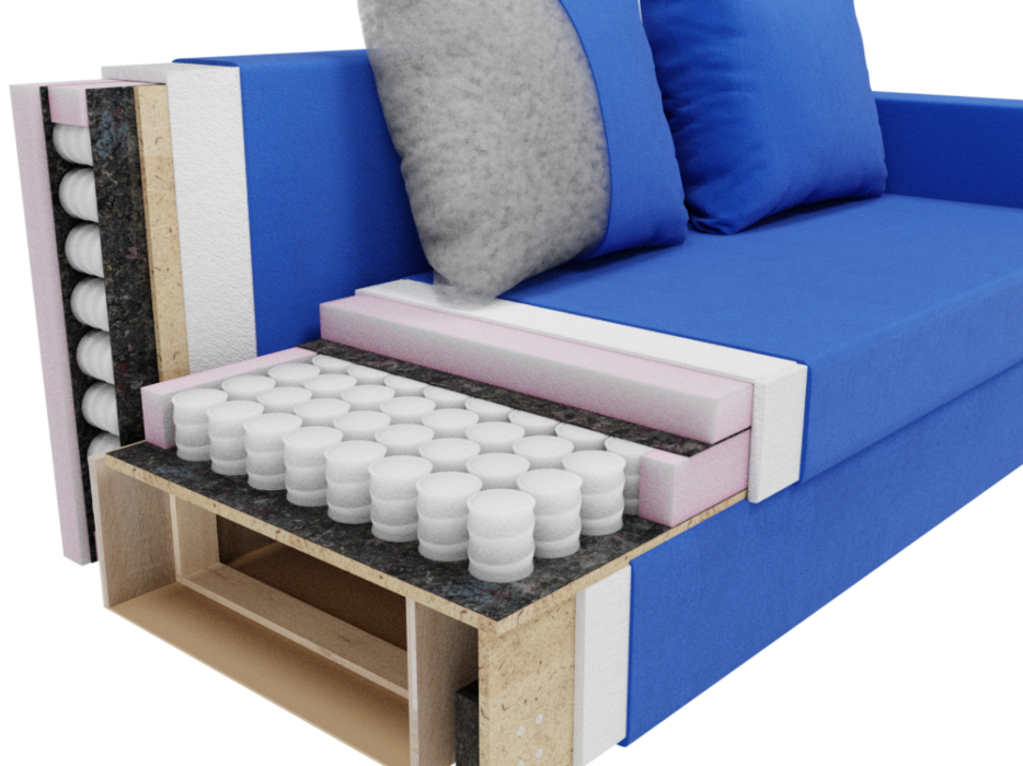 Диваны еврокнижки, Прямой диван Генри,НПБ,еврокнижка,велюр