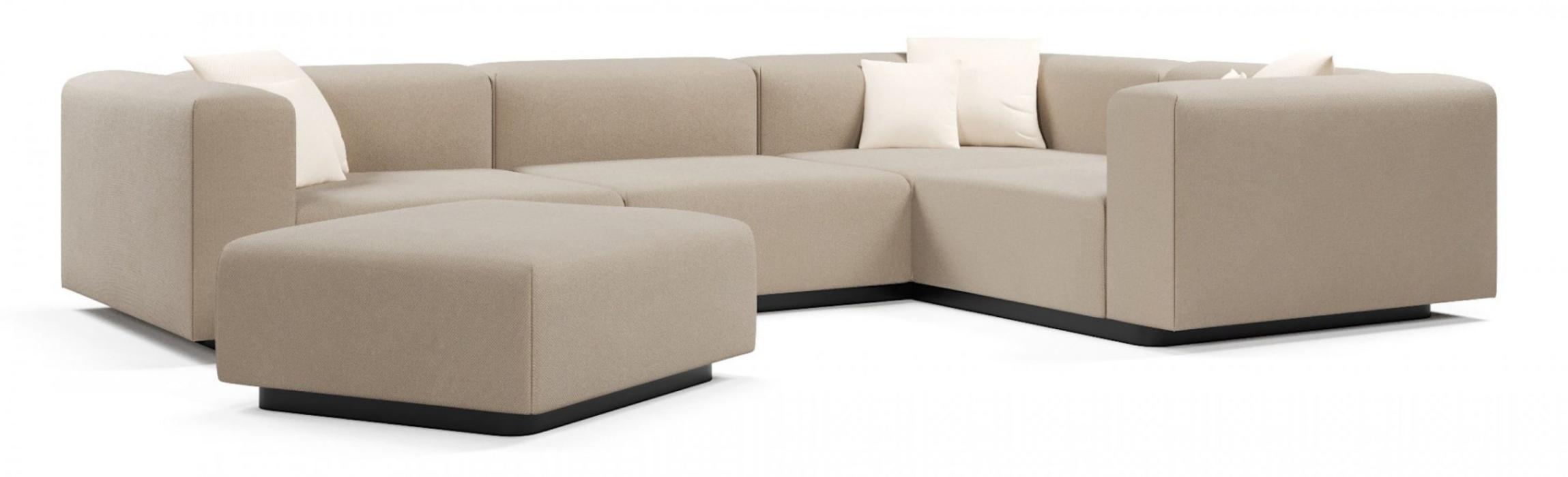 Диваны угловые в гостиную, Диван угловой модульный нераскладной Наполи 3, велюр