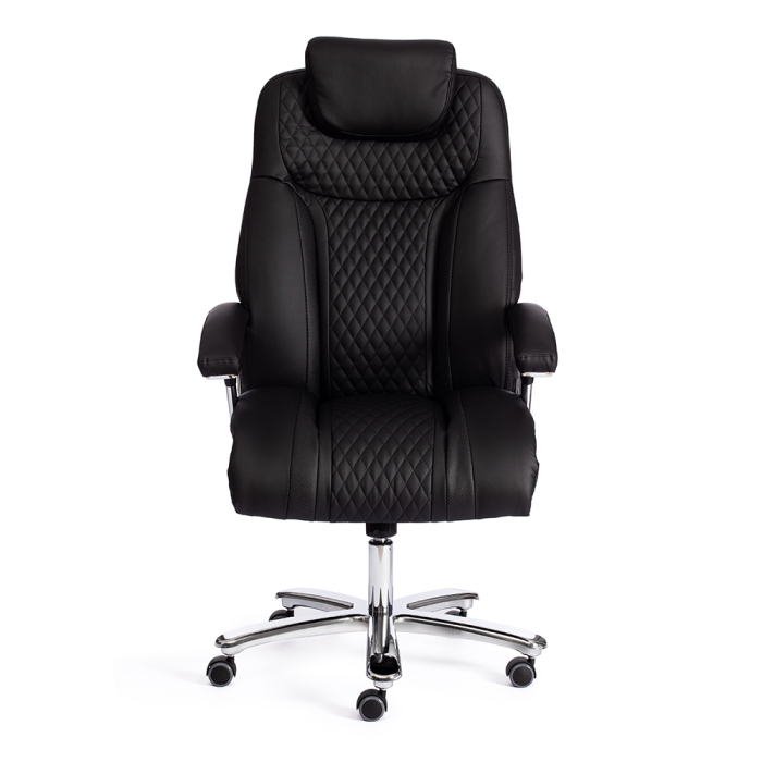 Для офиса и дома, Кресло Trust (max) кож/зам, черный/черный стеганный/черный