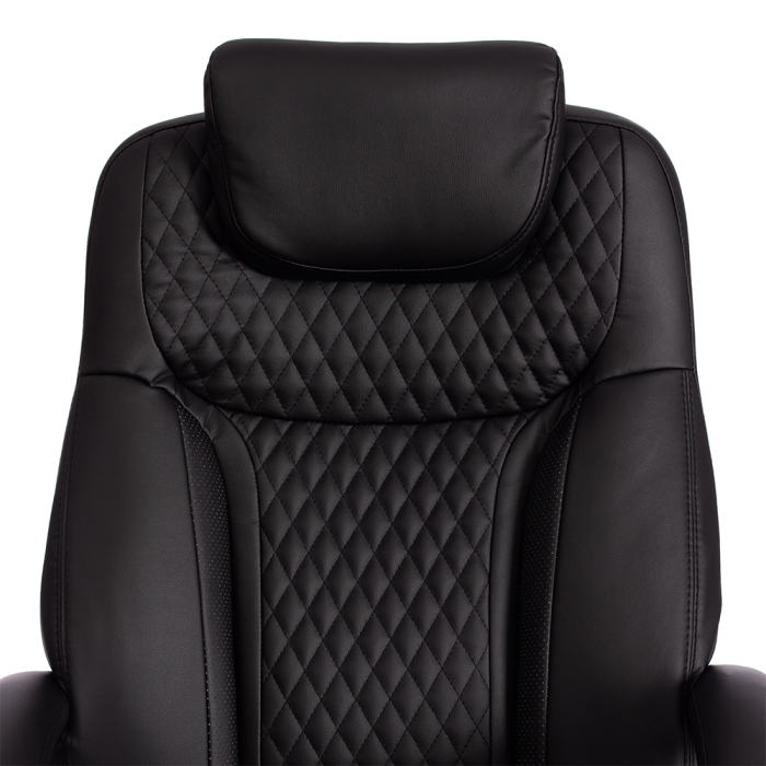 Для офиса и дома, Кресло Trust (max) кож/зам, черный/черный стеганный/черный