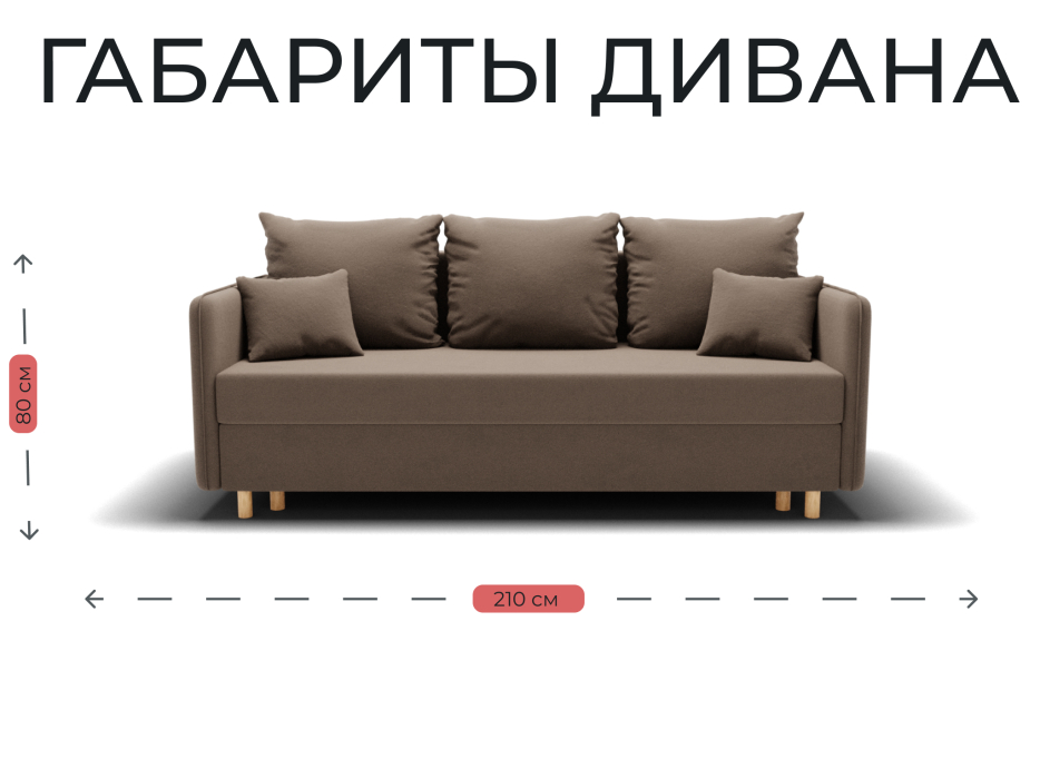 Диваны кровати со спальным местом, Прямой диван Санти,еврокнижка,велюр