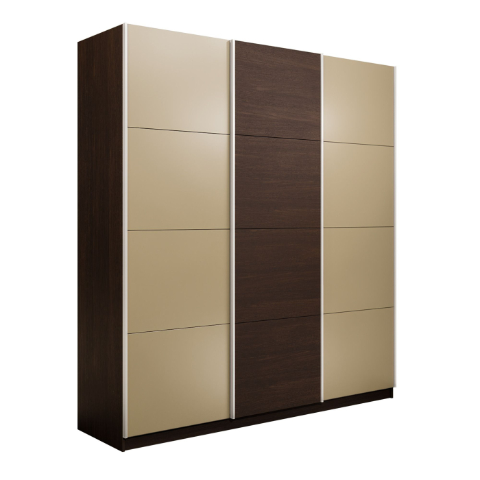 Шкафы-купе 3-х дверные, Шкаф-купе Эста 3-х дверный ДСП/Стекла фисташка/Доводчик 270х66х240