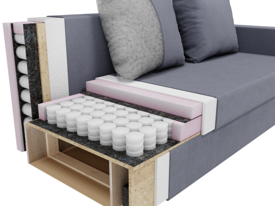 Диваны еврокнижки, Прямой диван Генри,НПБ,еврокнижка,велюр