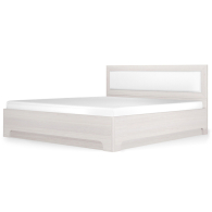 Кровати с мягким изголовьем, Кровать-1 Парма Нео, с подъемным основанием, 1600, ясень анкор светлый, экокожа polo белая