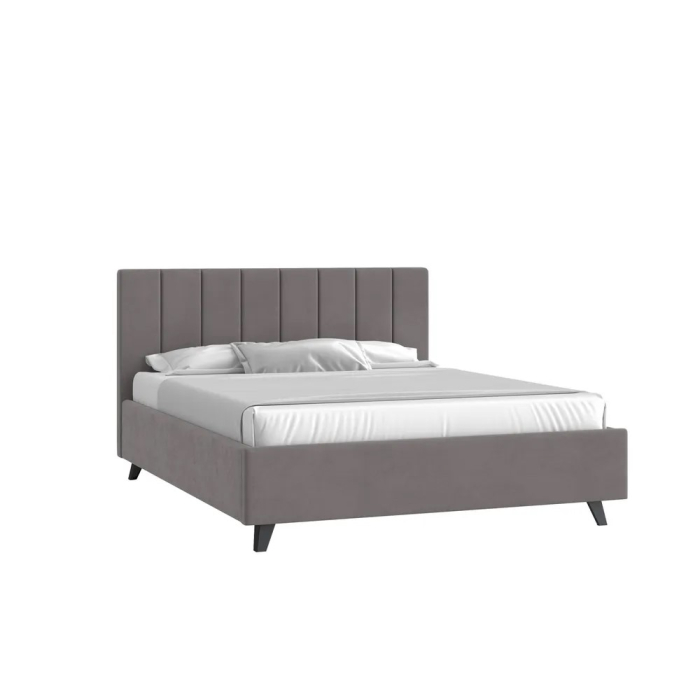 Мягкая кровать, Кровать Оливия (160*200), ткань рогожка bahama grey