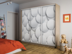 Шкафы-купе 3-х дверные, Шкаф-купе Экспресс 3-х дверный Фотопечать Шары Стекла 180х45х220