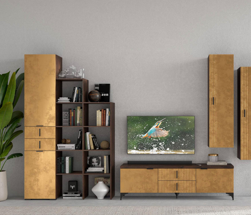 Шкафы распашные, Шкаф Шер ШК-3315, дуб апрель темный, лофт голден пэлес