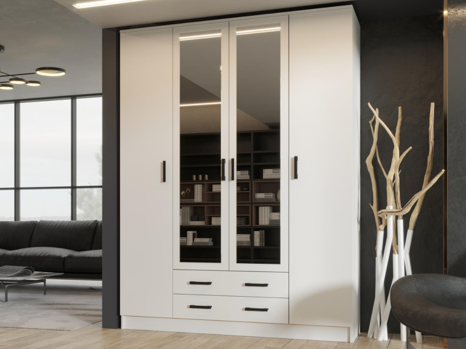 Для одежды, Шкаф КВАДРО, белый гладкий