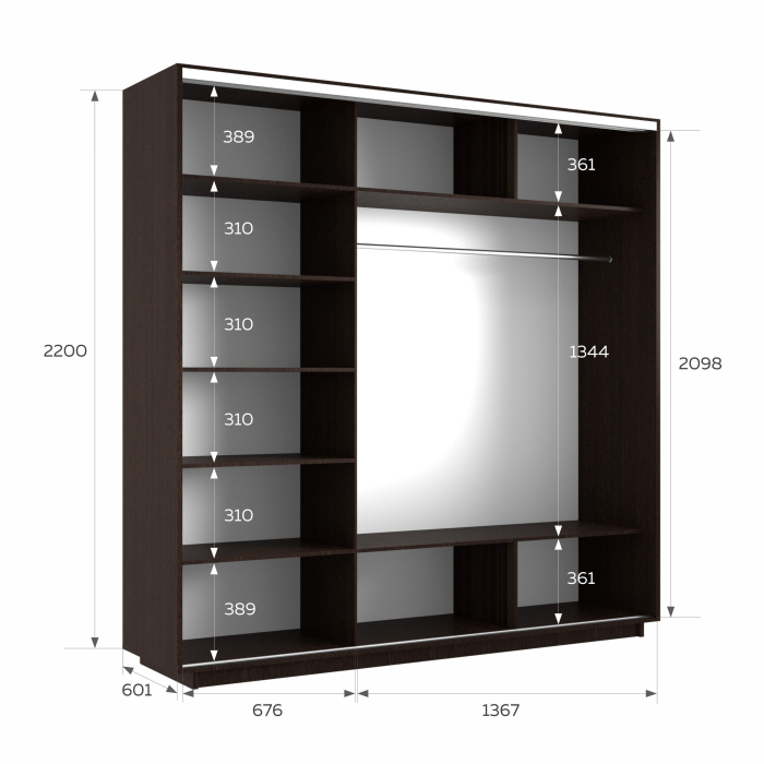 Шкафы-купе 3-х дверные, Шкаф-купе Экспресс 3-х дверный Фотопечать Ленты Стекла 210х60х220