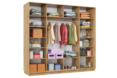 Шкаф-купе Премьер 60 (01ЗГ;01ЗГ;01ЗГ) фасады зеркало графит/трёхдверный/Профиль чёрный муар