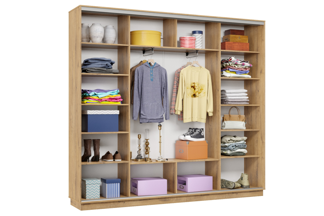 Шкафы-купе 3-х дверные, Шкаф-купе Премьер Лайт 57 (08;11;08) трехдверный