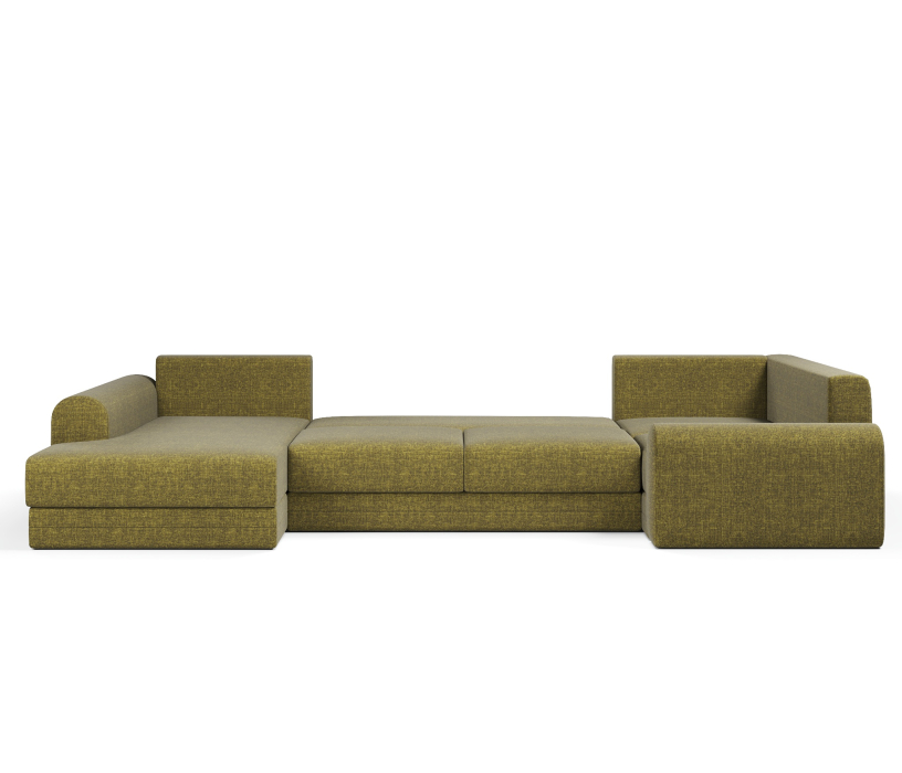 Диваны угловые в гостиную, Угловой диван Модерно П-образный, рогожка