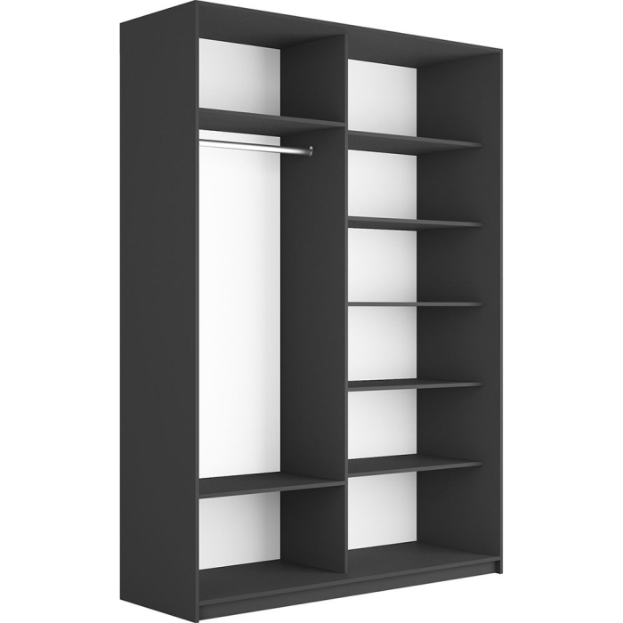 Шкафы-купе 2-х дверные, Шкаф-купе Прайм 2-х дверный ДСП/Стекло пудра/Доводчики 160х57х230