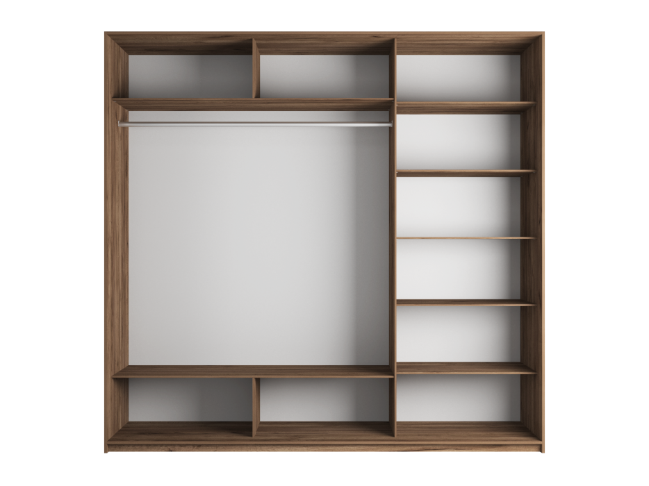 Шкафы-купе 3-х дверные, Шкаф Прайм трио Стекло белое 2300 x 2100 x 570