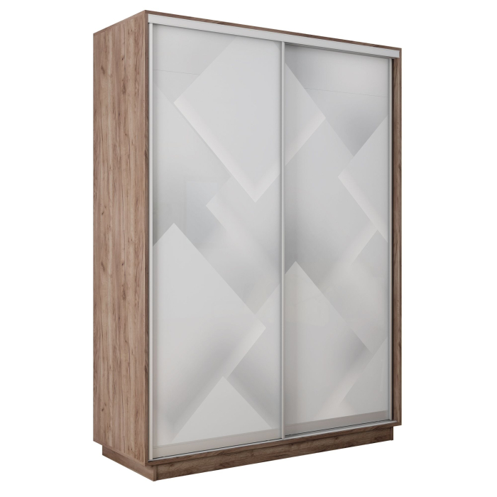 Шкафы-купе 2-х дверные, Шкаф-купе Экспресс 2-х дверный Фотопечать Квадрат Стекла 160х60х240