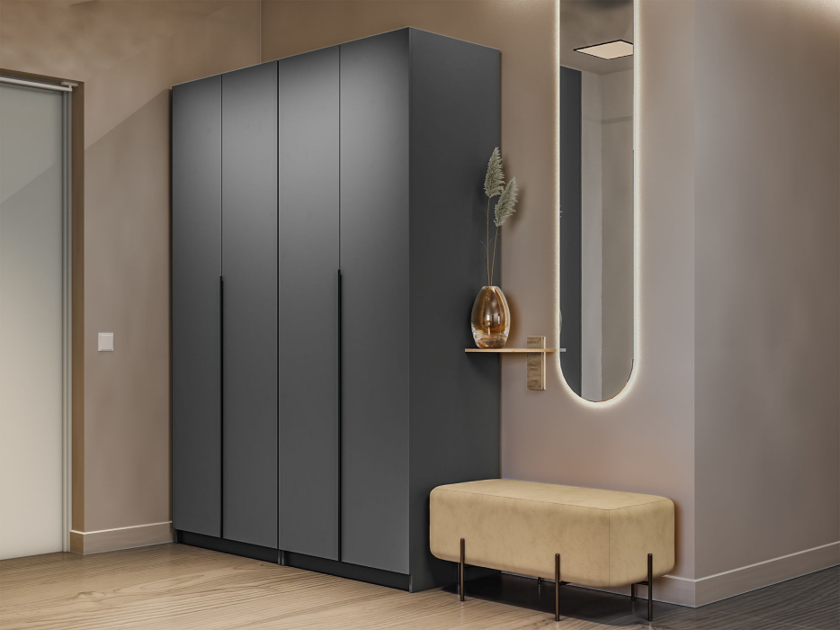 Шкафы распашные, Распашной шкаф Локер 800+800 (Гармошка) с полками и ящиками слева