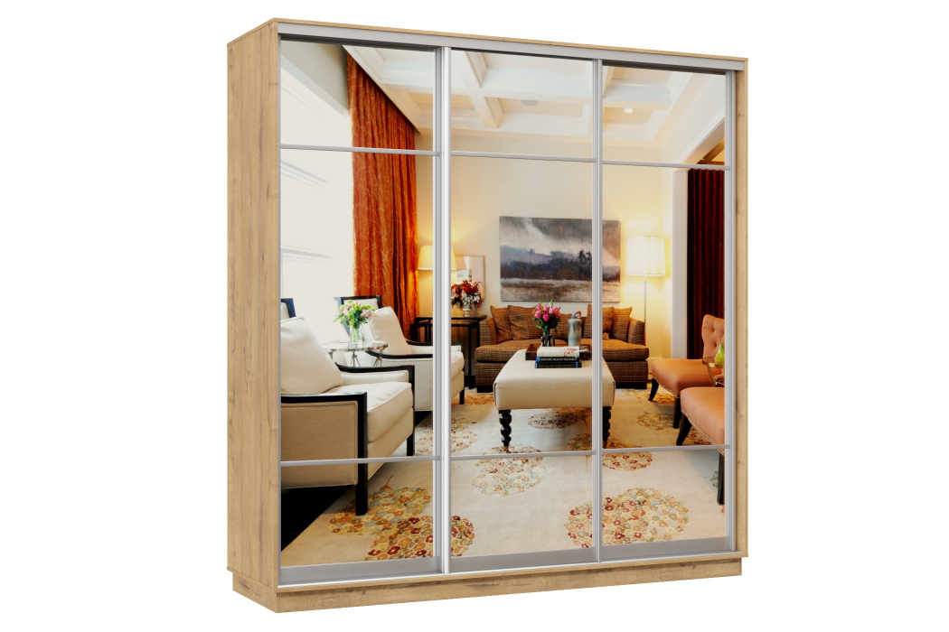 Шкафы-купе 3-х дверные, Шкаф-купе Премьер Лайт 33 (11;11;11) трехдверный