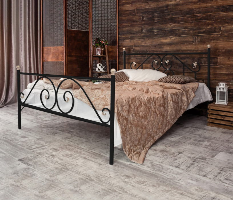 Кованые кровати, Кованая кровать Камелия 1.4 с двумя спинками