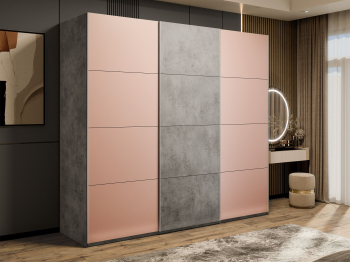 Шкаф-купе Эста 3-х дверный ДСП/Стекла пудра/Доводчик 270х66х240