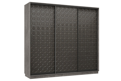 Шкаф-купе Премьер 57 (01РЧ;01РЧ;01РЧ) фасады ромб чёрный/трёхдверный/Профиль чёрный муар