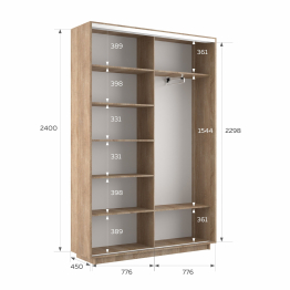Шкаф-купе Экспресс 2-х дверный Фотопечать Ленты Стекла 160х45х240