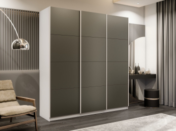 Шкаф-купе Прайм 3-х дверный Стекла хаки/Доводчики 180х57х230