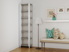 Открытые, Стеллаж модульный Универсальный 35х44х220 Белое стекло