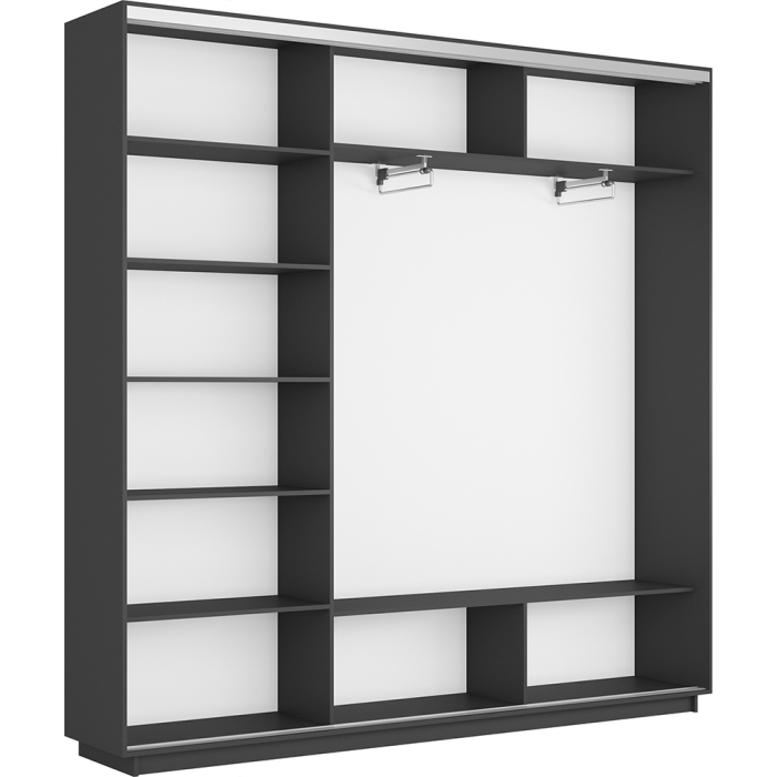 Шкафы-купе 3-х дверные, Шкаф-купе Экспресс Медиум (1 зеркало) трио 2200 x 1800 x 450