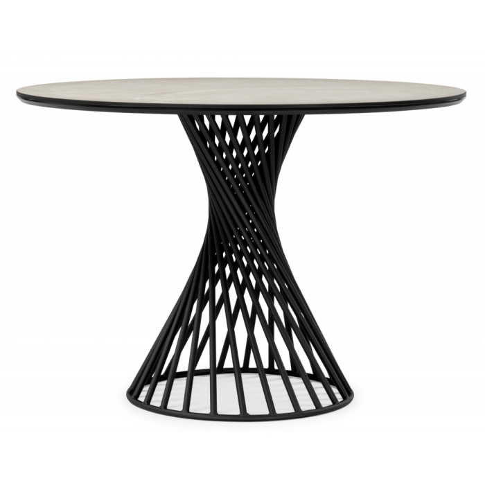 Обеденные столы, Керамический стол Вивиен 110 (чёрная нога)