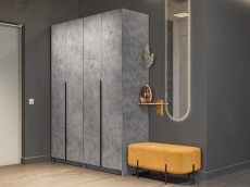 Шкафы распашные, Шкаф складной Е1 Локер ("Гармошка") 162х52.5х220 см,с двумя комплектами полок и модулем