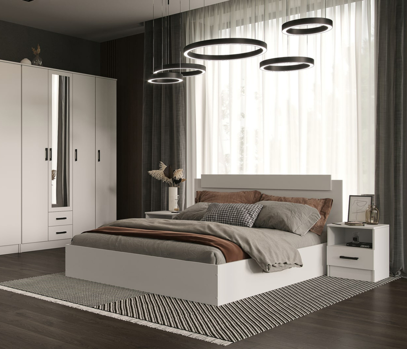 Кровати 160 см, Кровать ЭКО 1,6, белый гладкий