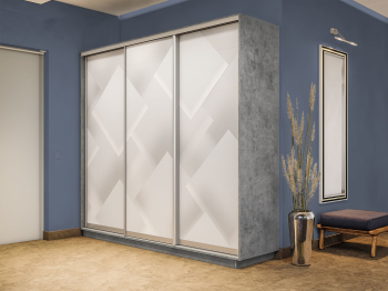 Шкаф-купе Экспресс 3-х дверный Фотопечать Квадрат Стекла 210х60х220