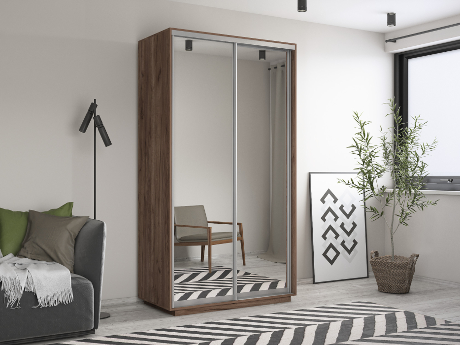 Шкафы-купе 2-х дверные, Шкаф-купе Экспресс Хит 2х дверный Зеркала 120х60х220