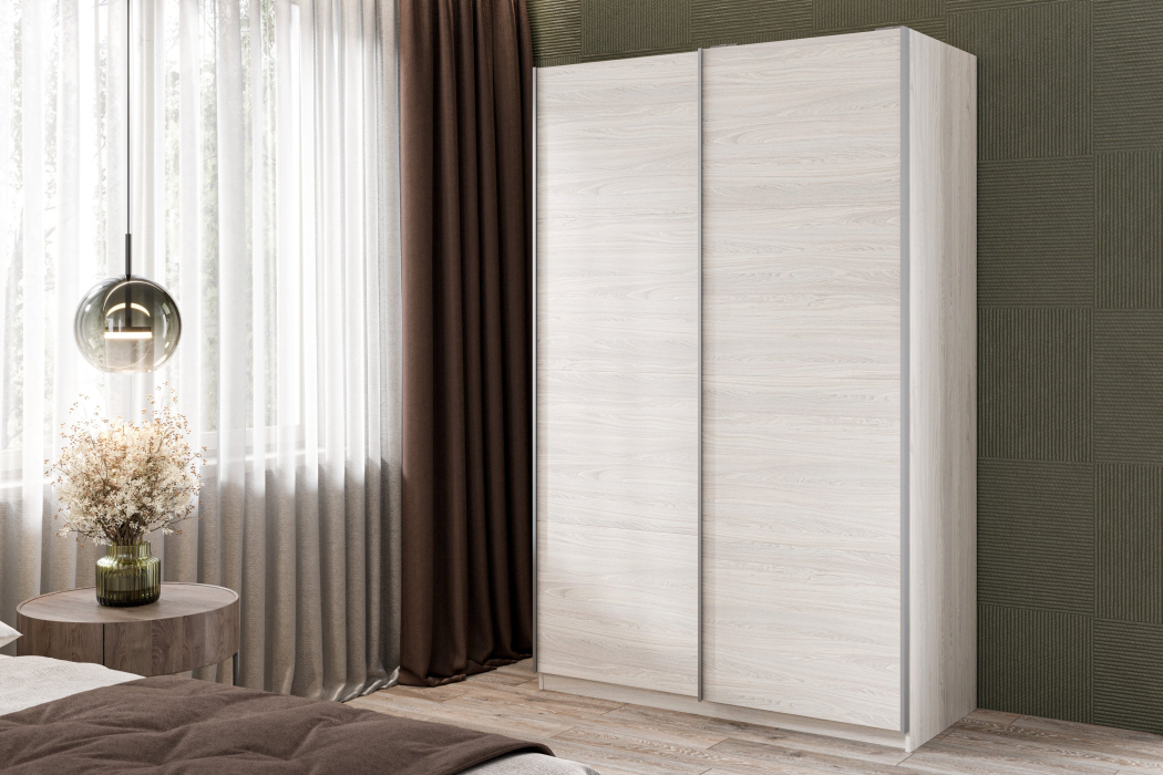 Шкафы-купе 2-х дверные, Шкаф-купе Smart 1224 2х дверный (фасады ЛДСП) профиль серебро