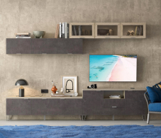 Настенные полки, Антресоль Анима АН-3004, дуб серый, камень темный